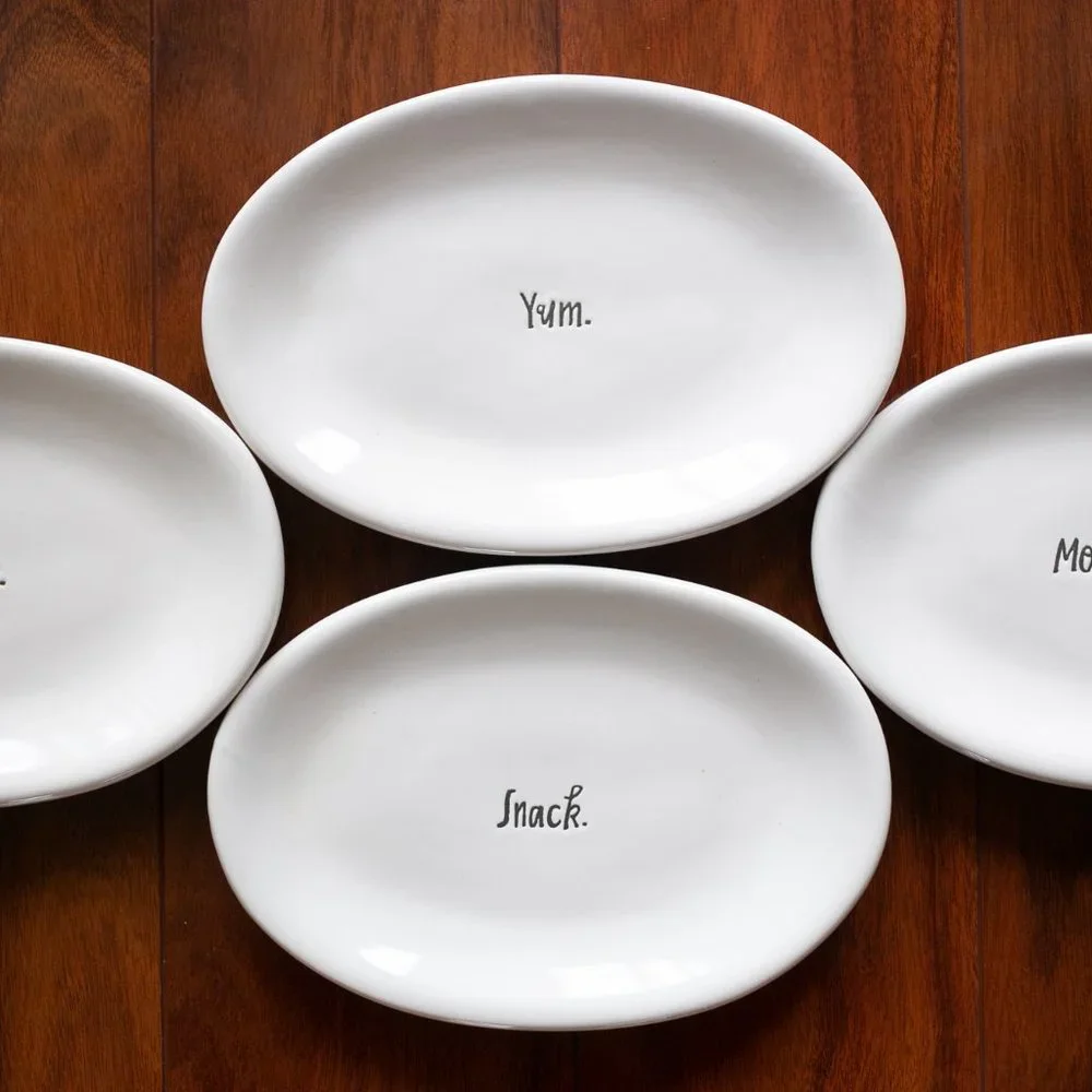 4x Rae Dunn Collection Snack Plates - Picture 2 of 4